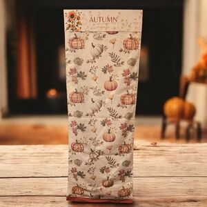 Pumpkin and Fall Floral Table Runner size 14 x 72.